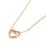 Ocelový náhrdelník Zephyra Gold - srdce, chirurgická ocel, Zlatá 41 cm + 5 cm (prodloužení)