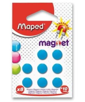 Kulaté magnety Maped - průměr 10 mm - 8 ks, mix barev