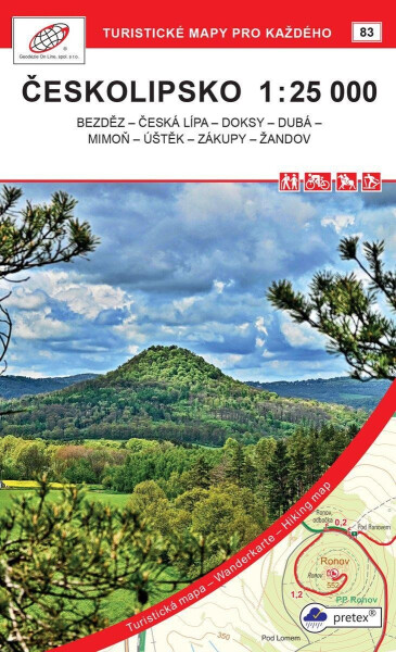 Českolipsko 1:25 000 83 Turistické mapy pro kažhého