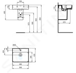 IDEAL STANDARD - Strada II Umyvadlo 500x430 mm, s přepadem, s otvorem pro baterii, bílá T292801