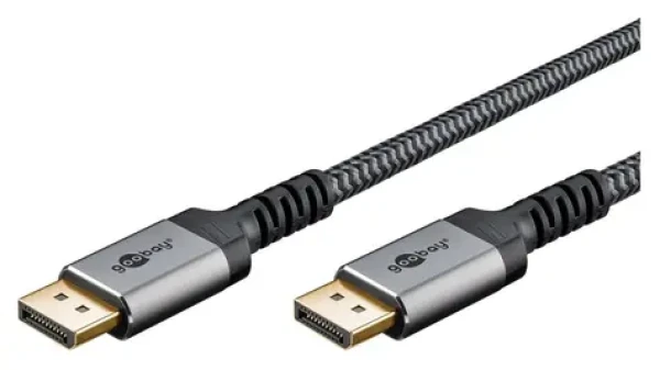 Goobay DisplayPort 3m šedá / Kabel / DisplayPort - DisplayPort / 2.0/2.1 / 54 Gbit/s (75681)