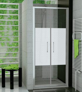 SanSwiss TOPP2 0900 01 51 Dvoukřídlé dveře 90 cm, matný elox/linie
