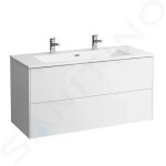 Laufen - Pro S Skříňka s dvojumyvadlem, 1200x610x500 mm, 2 zásuvky, matná bílá H8649632601071