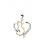 LUNICA Stříbrný přívěsek KOČKA V SRDCI 1022