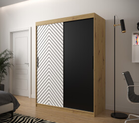 Šatní skříň Abi Jodelka Barva korpusu: Dub artisan, Rozměry: 150 cm, Dveře: Bílá mat