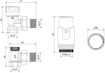 MEXEN/S - G00 úhlová termostatická souprava pro radiátor, černá W901-900-70