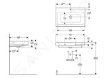 GEBERIT - iCon Umyvadlo 750x485 mm, otvor pro baterii, s přepadem, s KeraTect, bílá 124575600