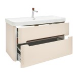 Koupelnová skříňka s umyvadlem a baterií SAT Fusion 97,5x53x45 cm pískově béžová mat SATFUSION2100BEUBA SATFUSION2100BEUBA