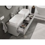 MEXEN/S - Orio koupelnová skříňka pod umyvadlo 140 cm s deskou, 2 zásuvky, šedá mat 91A10-14047-2-BFFC62