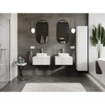 MEXEN/S - Rivel koupelnová skříňka pod umyvadlo 60 cm s deskou, 1 šuplík, reliéf , bílá mat 91A20-06023-1-BFC01