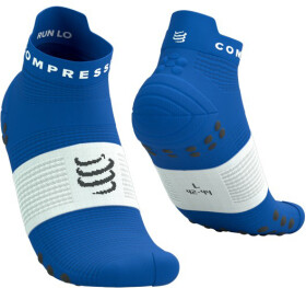 Běžecké kompresní ponožky Compressport Pro Racing Socks v4.0 Run Low - Blue/White Velikost: EU 39-41