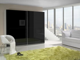 FRONTI Šatní skříň LUX 1 černý lesk 6751