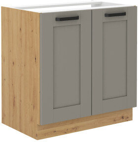Spodní skříňka pod dřez Luna 80 ZL 2F BB Barva korpusu: Dub artisan, Barva dvířek: Clay Grey