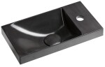 SAPHO - AGOS betonové umývátko 40x22cm, levé/pravé, antracit pololesk AS40016