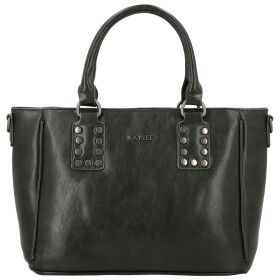 Trendy dámská koženková kabelka do ruky Liliane, tmavě zelená