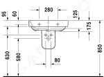 DURAVIT - Happy D.2 Umyvadlo 600x475 mm, s přepadem, s otvorem pro baterii, s WonderGliss, bílá 23166000001