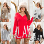 Trendy KouCla oversized v-sweater "GLAM" barva velikost Einheitsgroesse