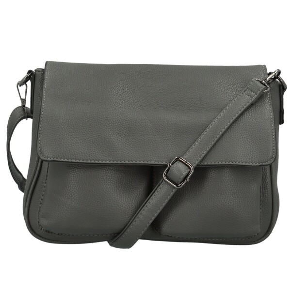 Trendy dámská koženková crossbody kabelka Rosica, šedá