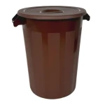 Denox INDUSTRIAL hnědá / Odpadkový koš / 100 l / s víkem / PP plast