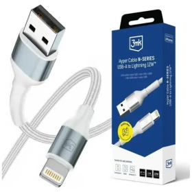 3mk Hyper Cable N-SERIES USB-A na Lightning bílá / Kabel / 1 m / 5V/2.4A 12W (5903108740753)