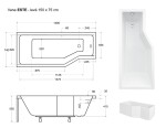 HOPA - Asymetrická vana ESTE - Nožičky k vaně - S nožičkami, Rozměr vany - 150 × 75 cm, Způsob provedení - Levé VANEST15L+OLVPINOZ