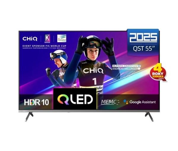 CHiQ U55QST TV 55", UHD, QLED, ultratenká, Google TV, DLG 120 Hz, Dolby Audio, Frameless, metalická EDF_5263346