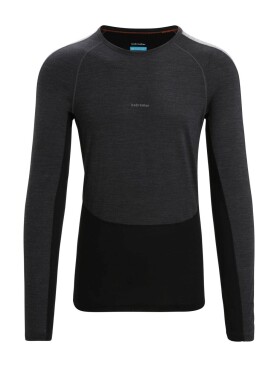 ICEBREAKER Mens 125 ZoneKnit LS Crewe, Jet Heather/Black/Metro Heather velikost: L