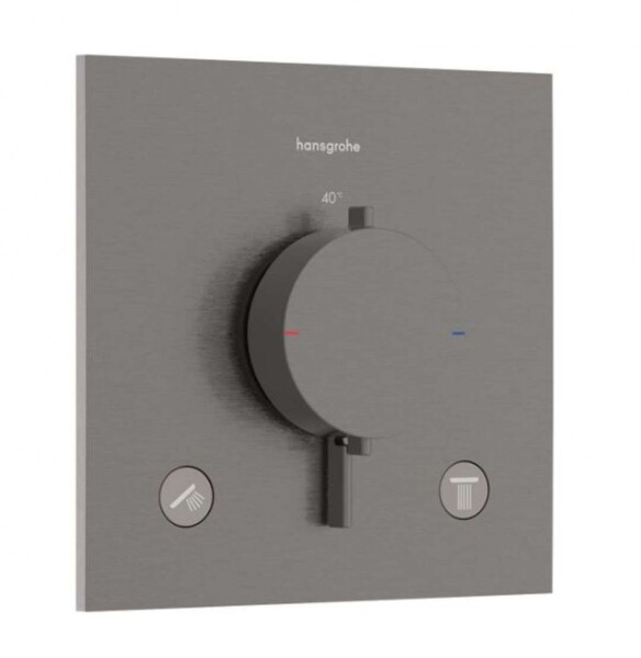 HANSGROHE - Ecostat Comfort E Termostatická baterie pod omítku, pro 2 spotřebiče, kartáčovaný černý chrom 33711340