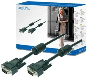 LogiLink VGA kabel 20 m černá / Propojovací video kabel / VGA (D-Sub) - VGA (D-Sub) / s ferity (CV0018)