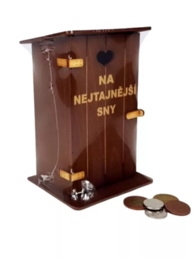 Ptakoviny.cz Pokladnička kadibudka dřevěná - Na nejtajnější sny
