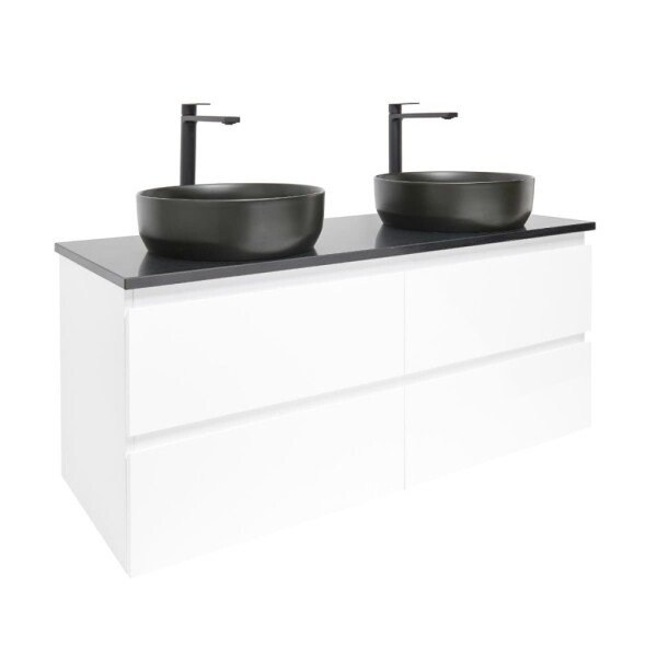 Koupelnová skříňka s umyvadlem a technickým kamenem SAT B-Way 119x50x45 cm bílá lesk BWAY2120WTKUB BWAY2120WTKUB