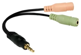 LogiLink CA0021 černá / Audio adaptér / Jack 3.5mm 4pin (M) - 2x Jack 3.5mm (F) / 0,15 m (CA0021)