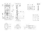 GEBERIT - Duofix Set předstěnové instalace, klozetu Oudee a sedátka softclose, tlačítko Delta20, alpská bílá SANI11CA3138B