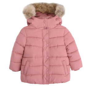 Prošívaná zimní bunda s kapucí- růžová - 92 PINK