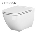 DEANTE Podomítkový rám, pro závěsné WC mísy + SLIM tlačítko chrom + WC CERSANIT CLEANON CASPIA + SEDÁTKO CST_WC01 051P CP1