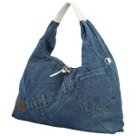 Trendy dámská textilní kabelka na rameno Kaela, krémová