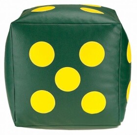 FRONTI Dětský taburet KOSTKA 40 cm - tmavězelená + žlutá