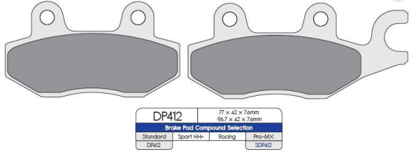 DP Brakes Brzdové destičky na Yamaha YFZ450 2004-2013 Brzdové desky: Přední levá