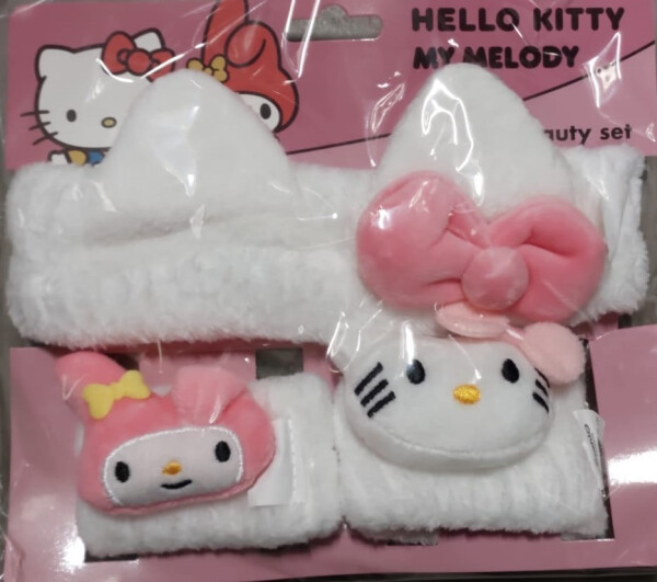 Čelenka s oušky a náramky Hellou Kitty