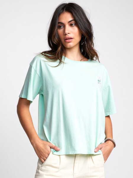 RVCA PETITE ROSE MINT dámské tričko s krátkým rukávem - S