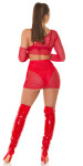 Sexy Koucla 2Piece Set / síťová sukně a top red Einheitsgroesse