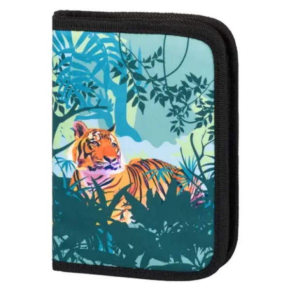 BAAGL Školní penál klasik dvě chlopně Tygr / 19.5x12.5x5.5 cm (A-30728)