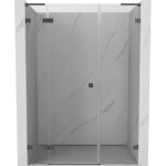 MEXEN/S - Lunar L sprchové dveře křídlové levé 135, transparent, grafit metal 834SL-135-050-95-00-L
