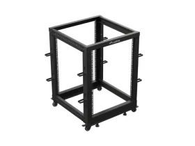 Lanberg Open Rack 15U černá / Stojanový rack / 19" / 600×600 mm / nastavitelná hloubka 576–1034 mm / nosnost 600 kg (OR01-6115-B)