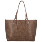 Módní dámská koženková kabelka na rameno Kleantis, khaki