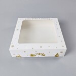 Dortisimo Vánoční krabice na cukroví bílo-zlatá nepromastitelná (20 x 20 x 5 cm)