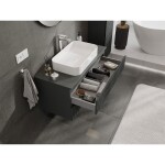 MEXEN/S - Rivel koupelnová skříňka pod umyvadlo 100 cm s deskou, 2 zásuvky, reliéf , grafit mat 91A20-10047-2-BFFC66