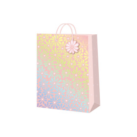 Dárková taška malá - Růžové kopretiny s ražbou (17,8 × 9,8 × 22,9 cm) - Albi