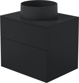DEANTE - Prizma černá koupelnová skříňka, s granitovým umyvadlem - 360 mm; SDNB6SNU4S