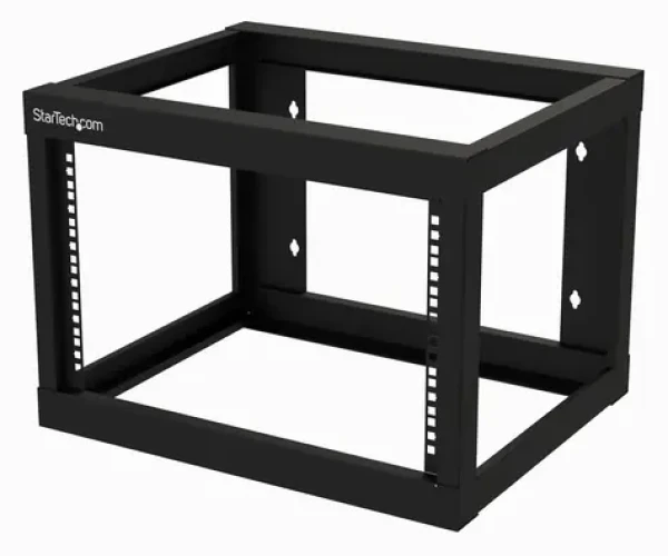 StarTech Nástěnný rack s otevřeným rámem 6U / Nástěnný rack / nosnost 80 kg / hloubka 457 mm (RK619WALLO)